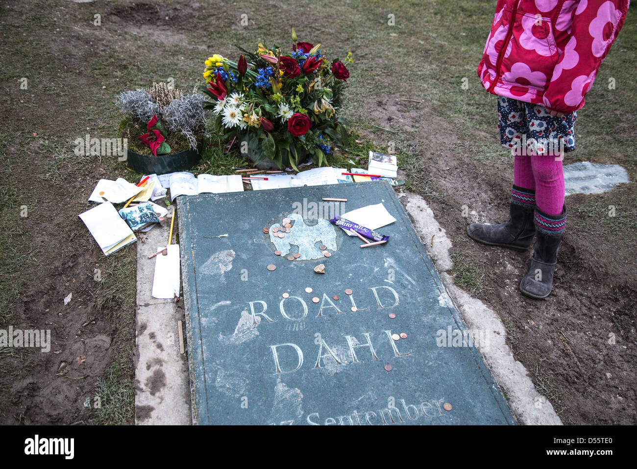 Roald Dahl's Grave, St Peter and St Paul's Church, Great Missenden Stock Photo