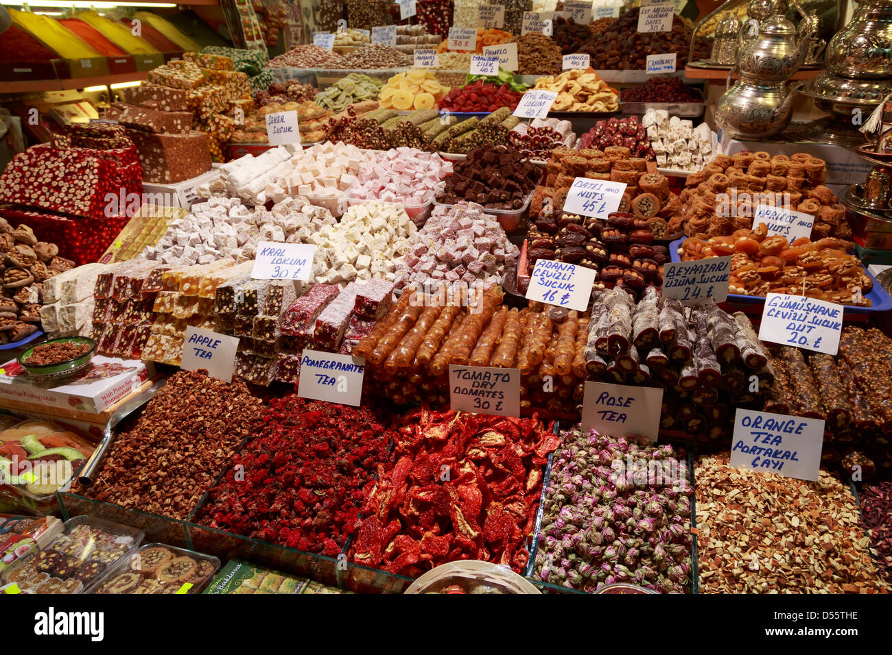 Turkey, Istanbul, Egyptian Spices Bazaar Stock Photo