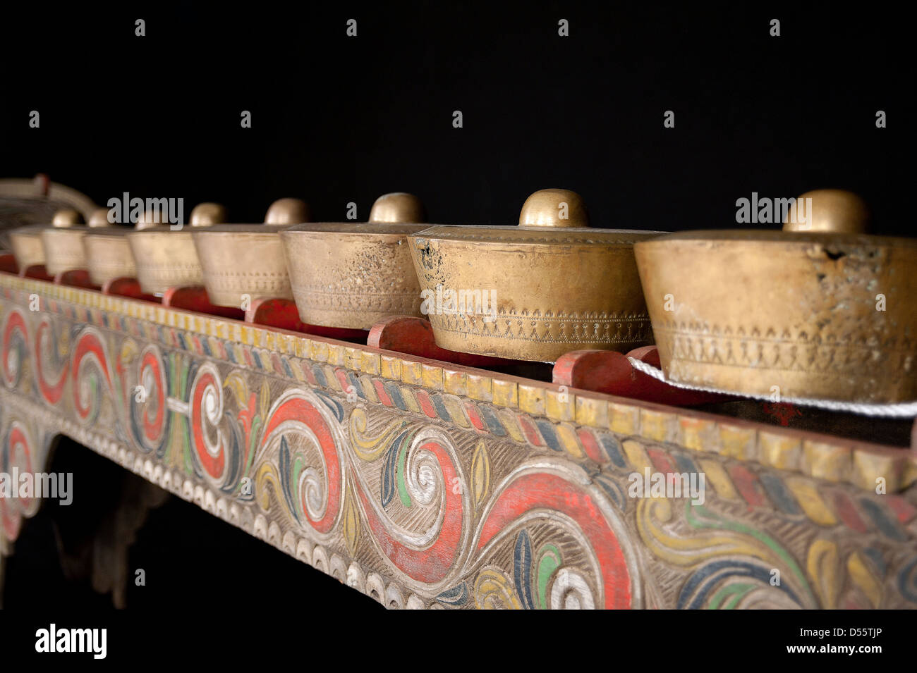 Close-up of Southeast Asian Kulintang instrument. Stock Photo