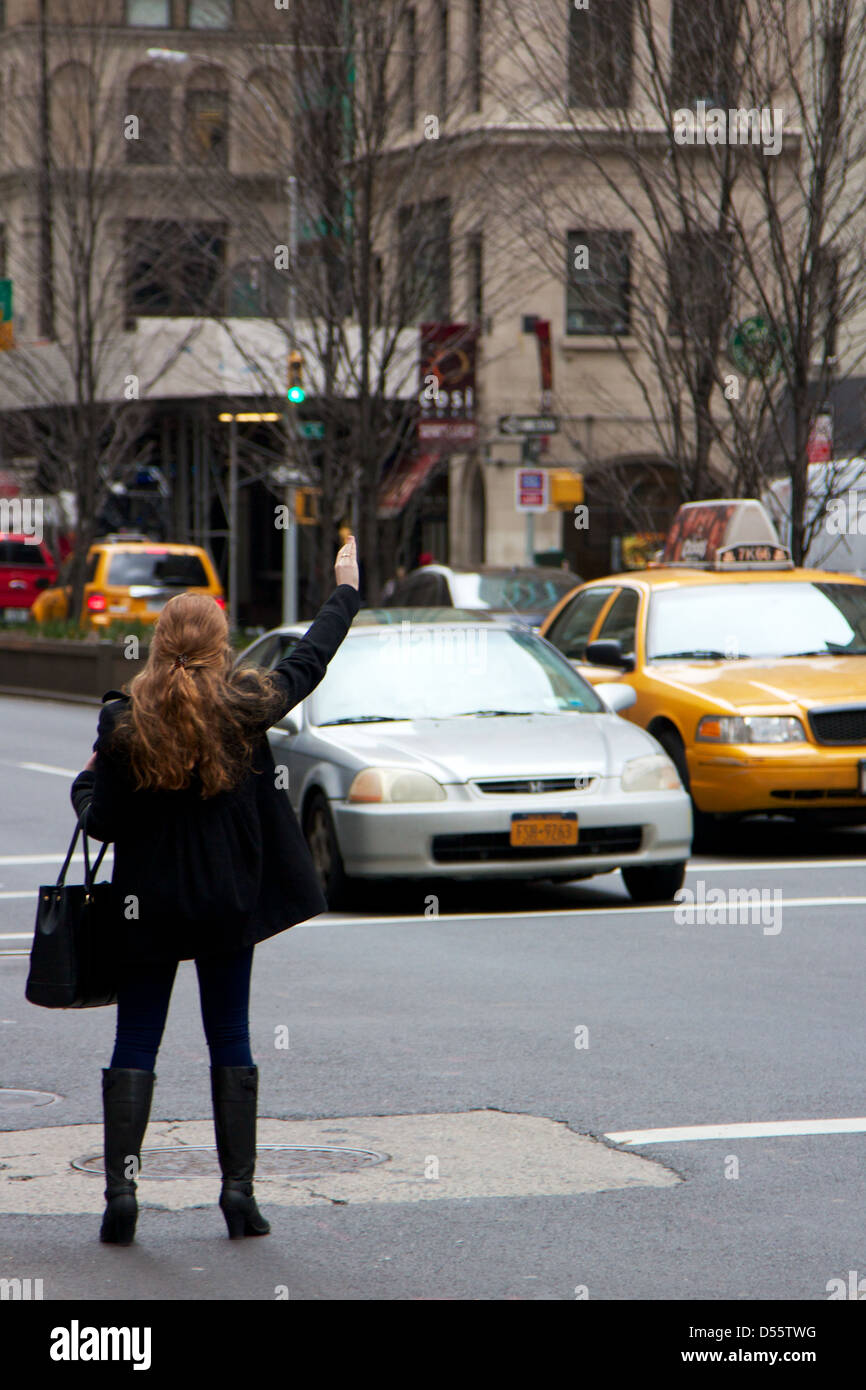 Flagging down car hires stock photography and images Alamy
