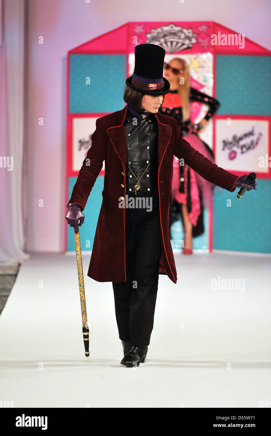 Los Angeles March 13 A male model walks the runway at the Hollywood