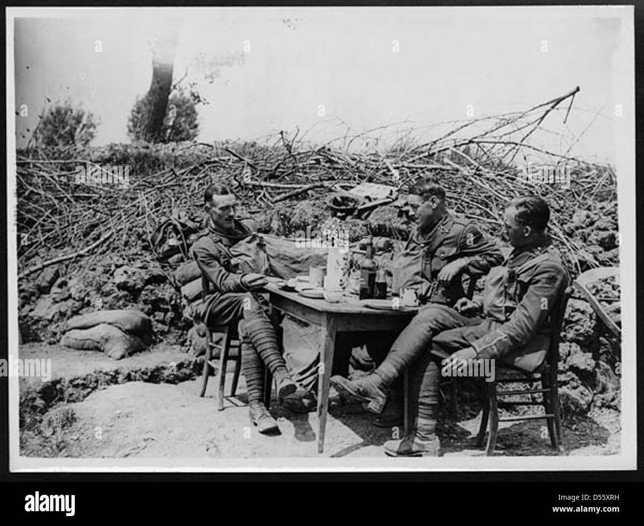 Officers' quarters in reserve line, France, during World War I Stock Photo