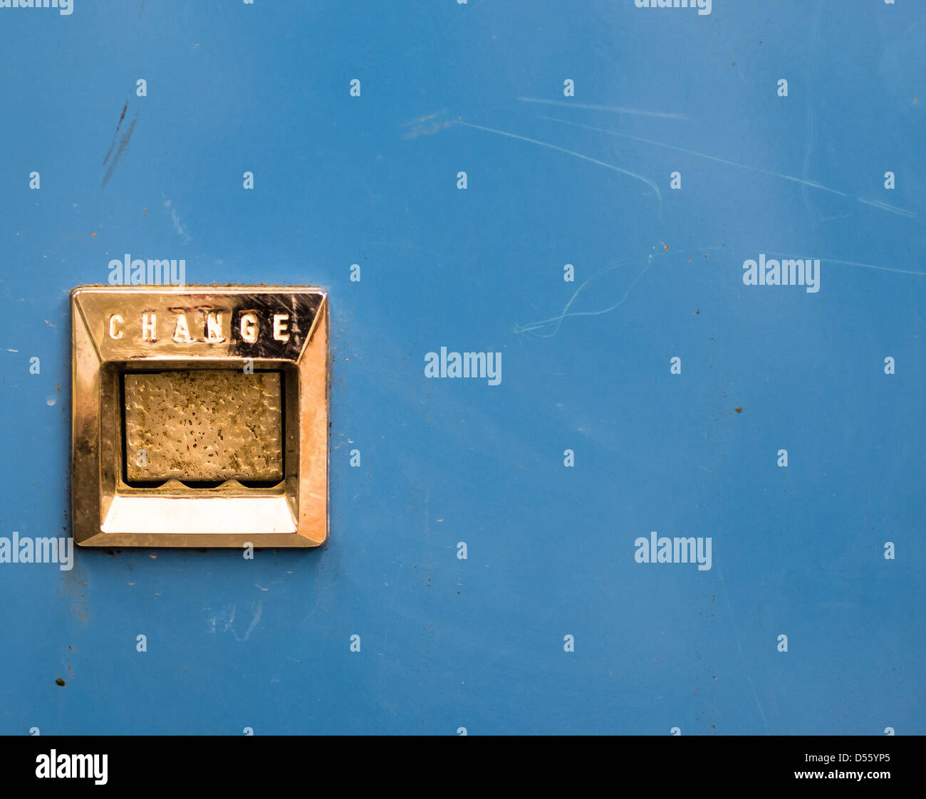 Need a change?  Change machine/dispenser on an old soda machine in Macro Stock Photo