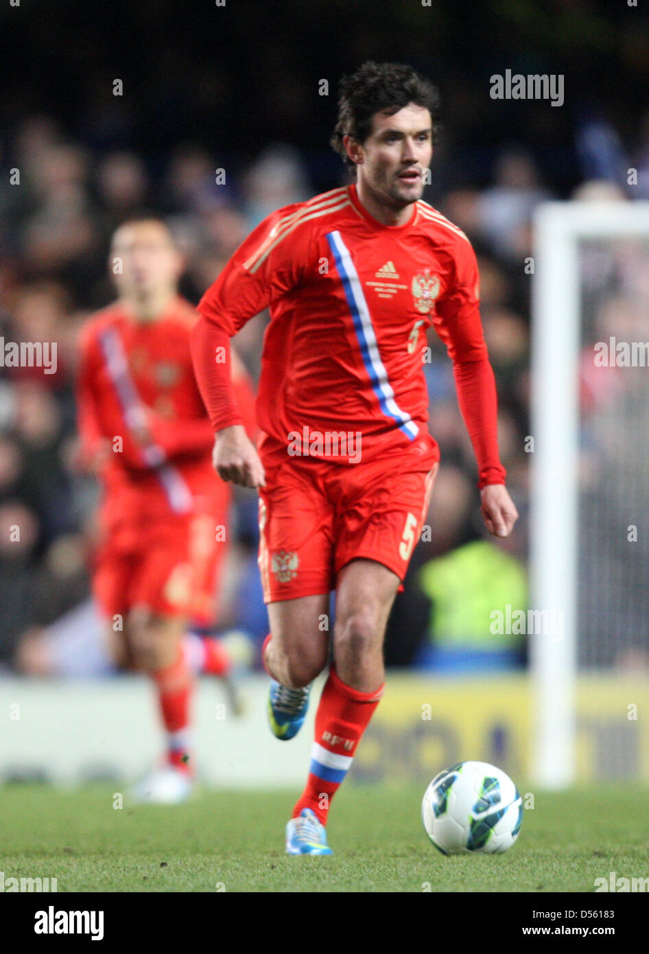 London, UK. 25th March 2013. 25.03.2013 London, England. Zhirkov Yury of Russia during the International Friendly between Brazil and Russia from the Stamford Bridge. Credit: Action Plus Sports Images / Alamy Live News Stock Photo