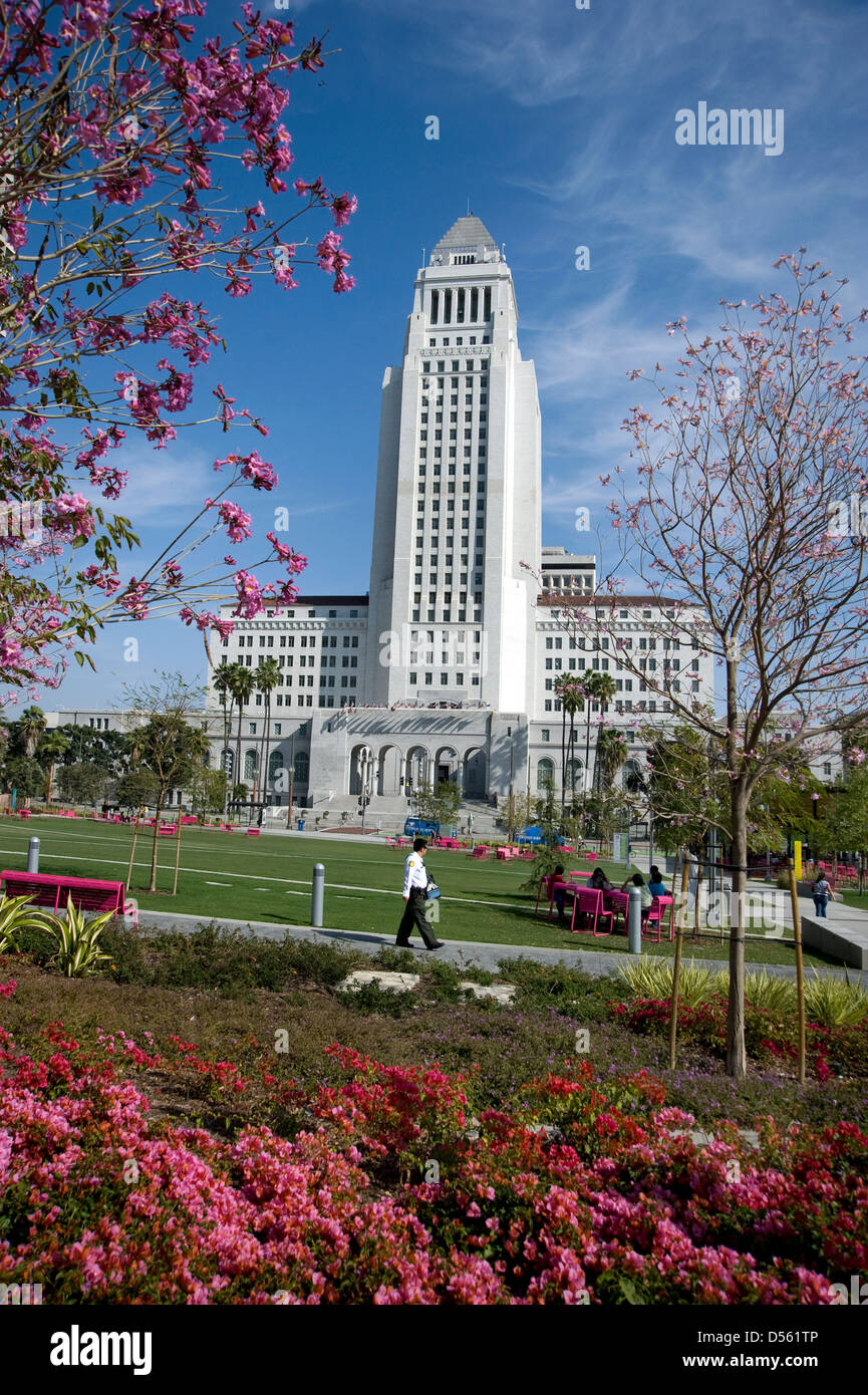City Hall building in downtown Los Angeles Stock Photo