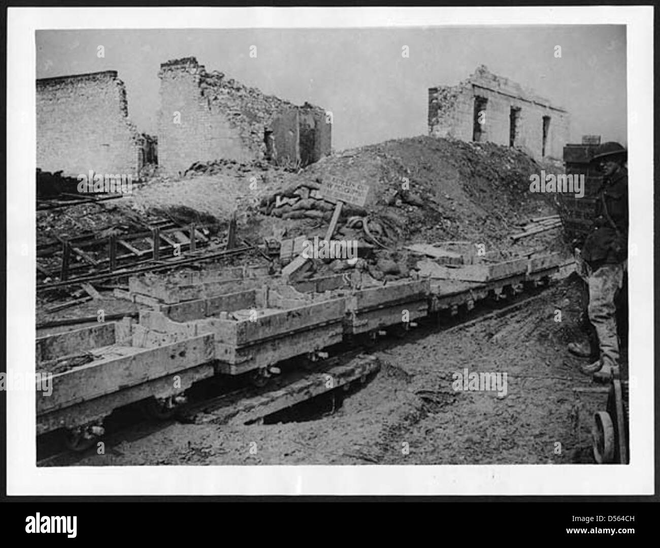 Railway in the trenches Stock Photo