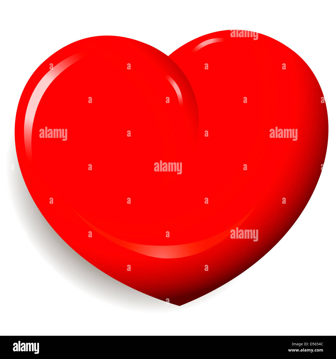 illustration, symbolic red heart on a white background Stock Photo - Alamy