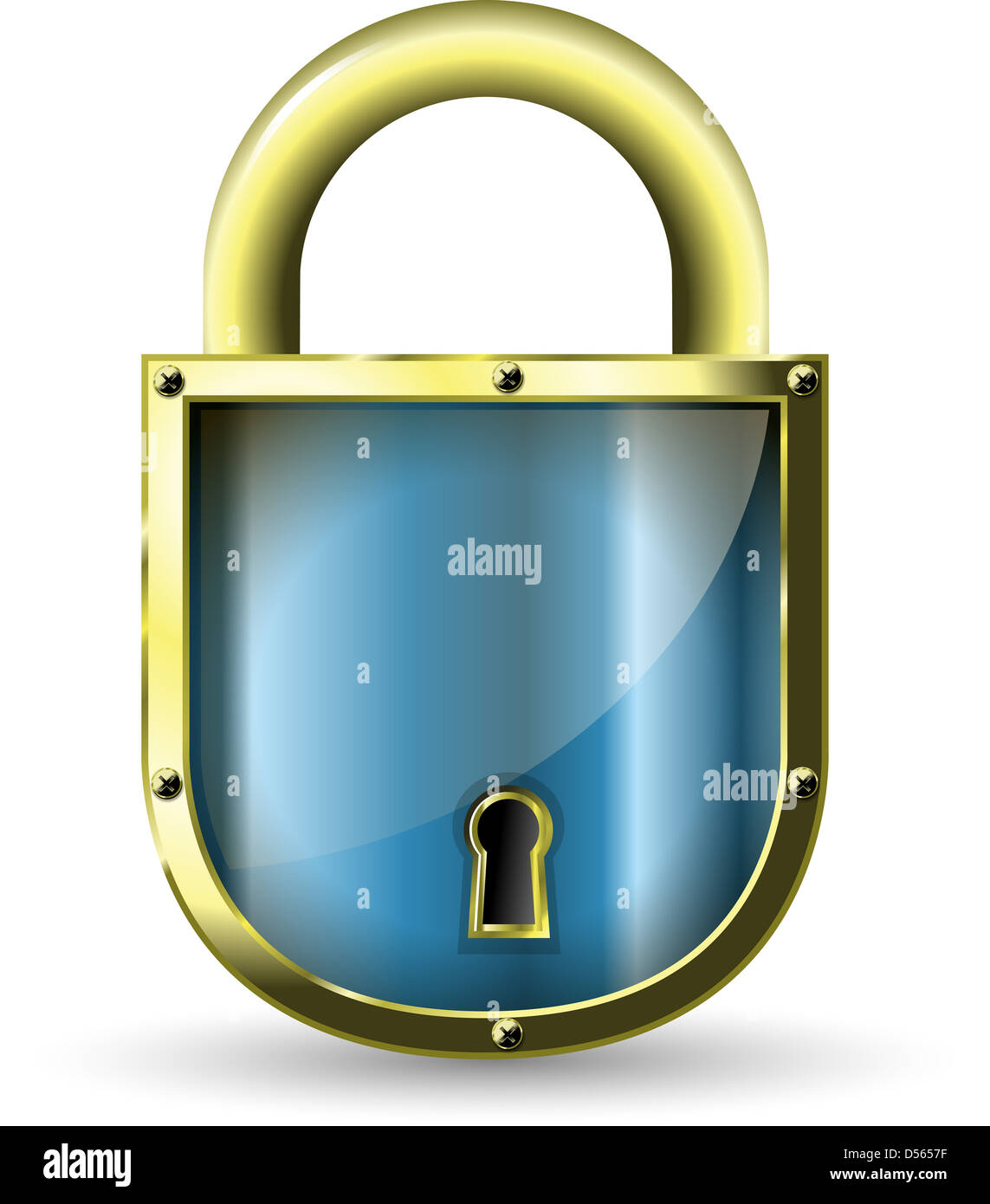 illustration of a metal padlock with a blue Stock Photo - Alamy