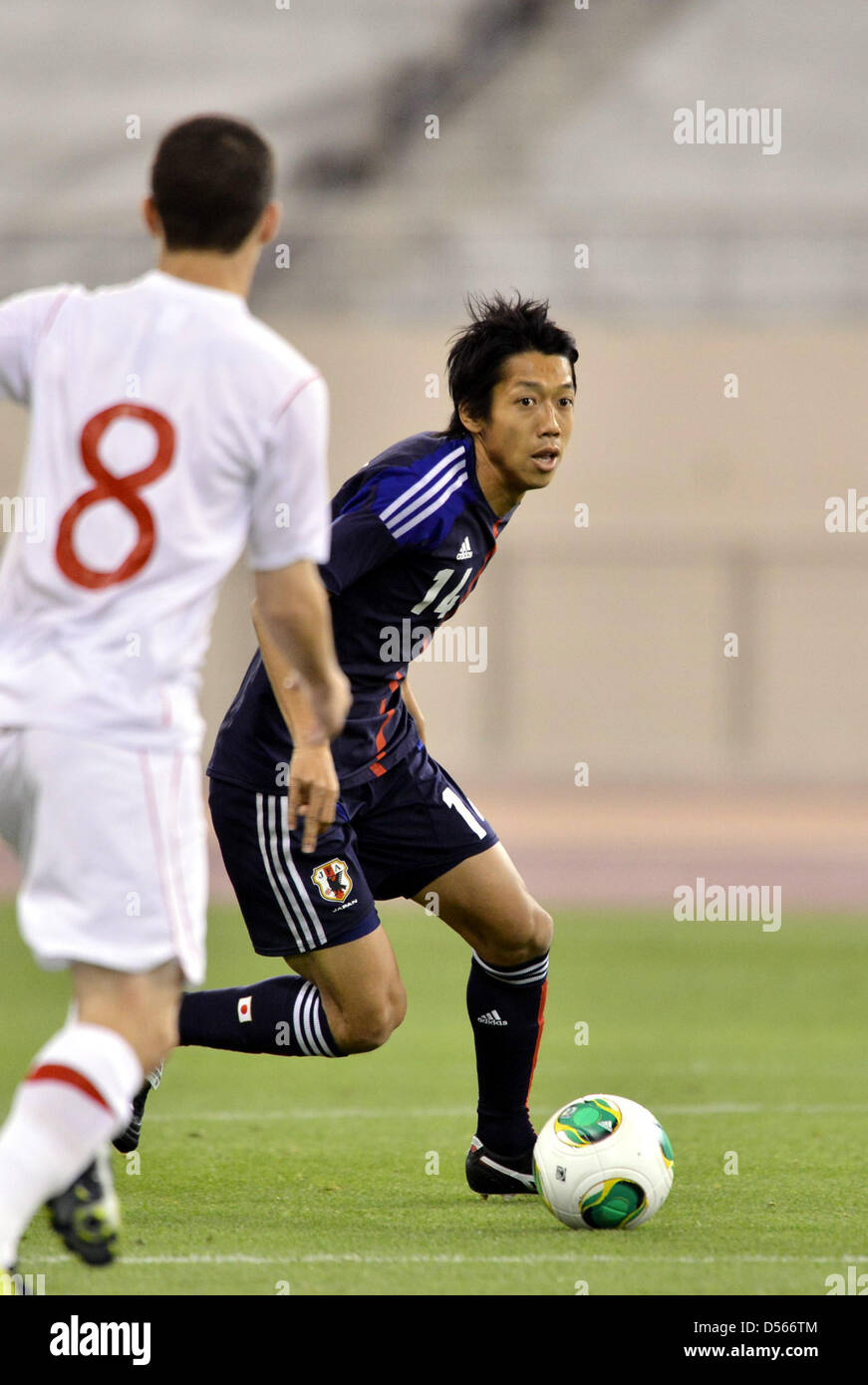 Kengo Nakamura (JPN), MARCH 22, 2013 - Football / Soccer : International Friendly match between Japan 2-1 Canada at Khalifa International Stadium in Doha, Qatar. (Photo by Jinten Sawada/AFLO) Stock Photo