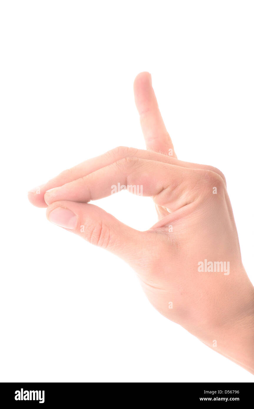 Letter 'D' in sign language, on a white background Stock Photo Alamy