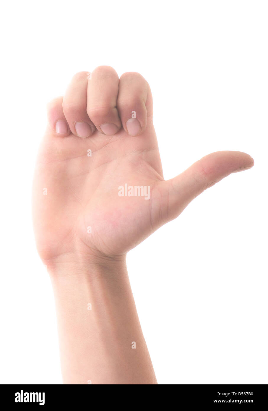 Letter 'E' in sign language, on a white background Stock Photo Alamy