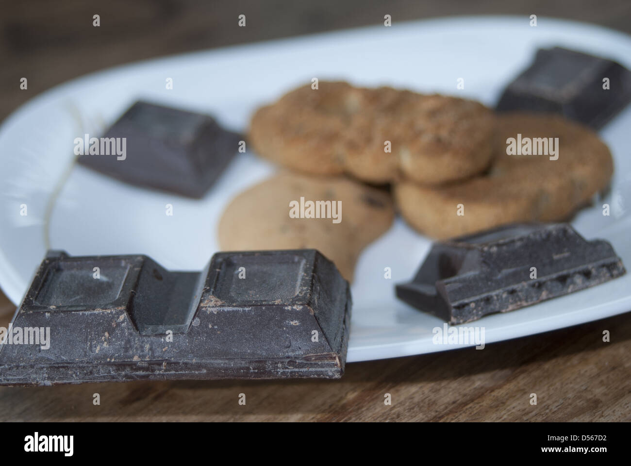 plain chocolate for an Italian breakfast Stock Photo