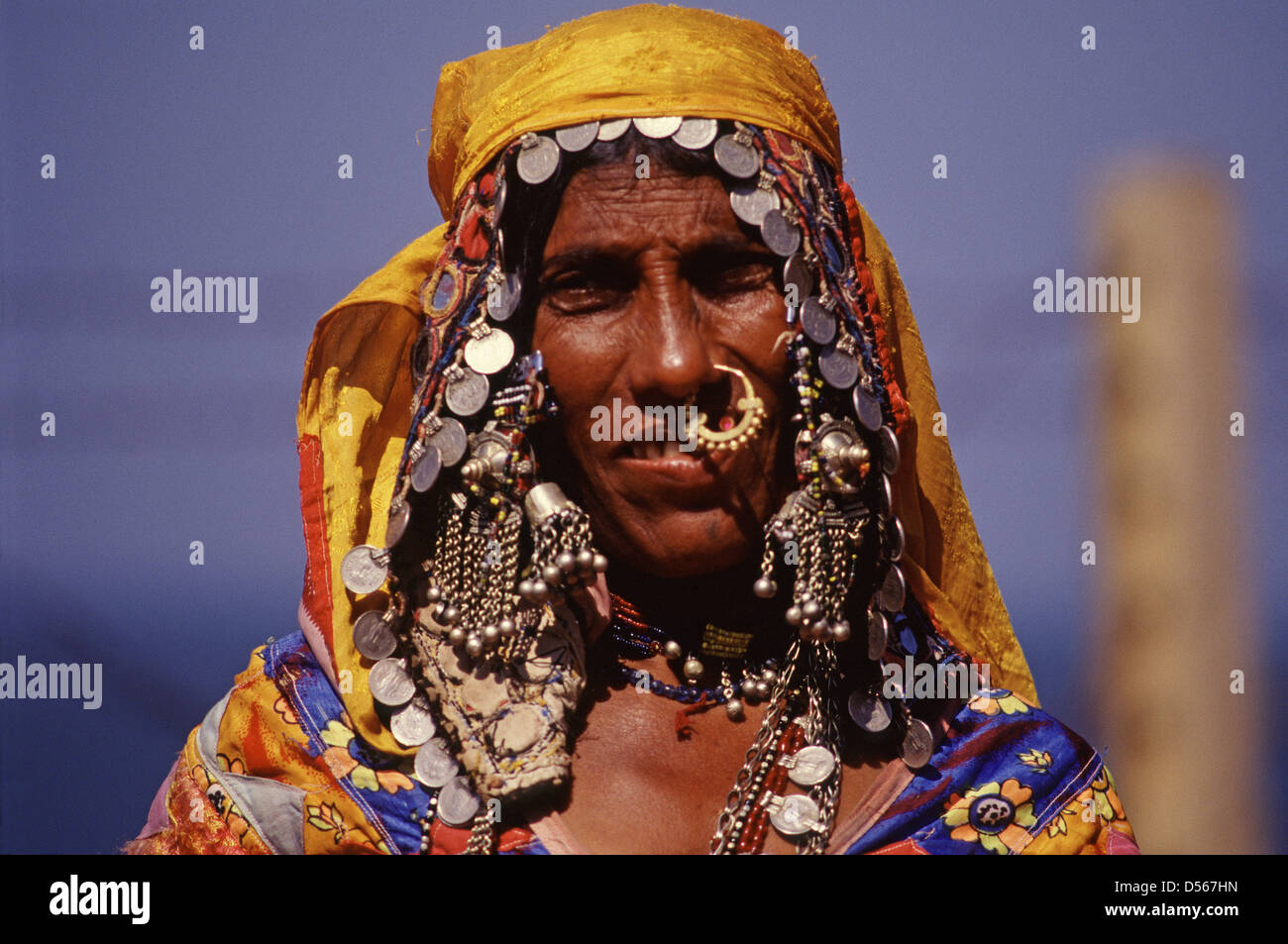 Portrait of native Kutchi woman Gujarat India Stock Photo
