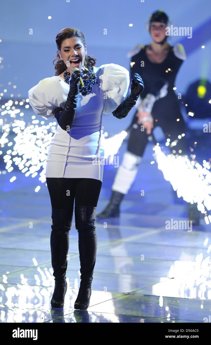 German singer Edita Abdieski performs and wins the German 'X Factor