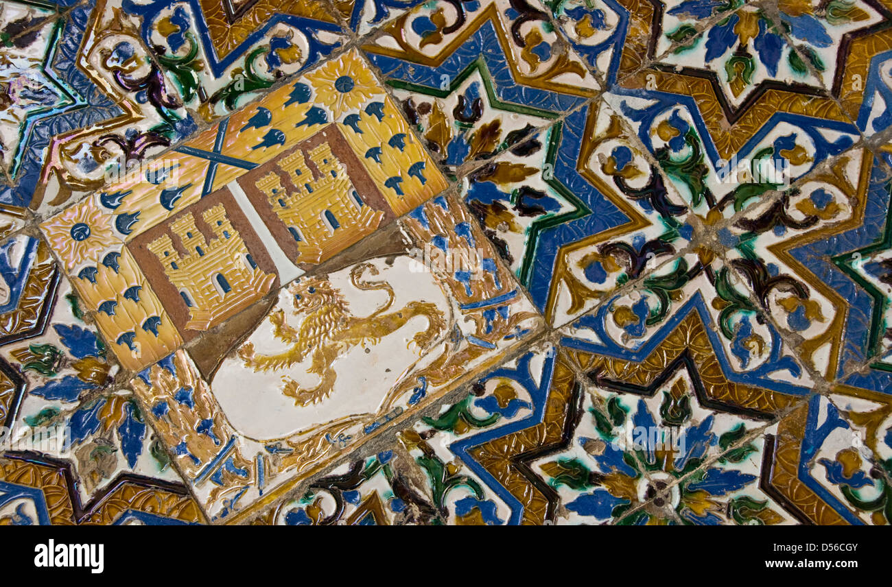 Azulejos Ceramic Tile Design Close Up Casa De Pilatos Seville