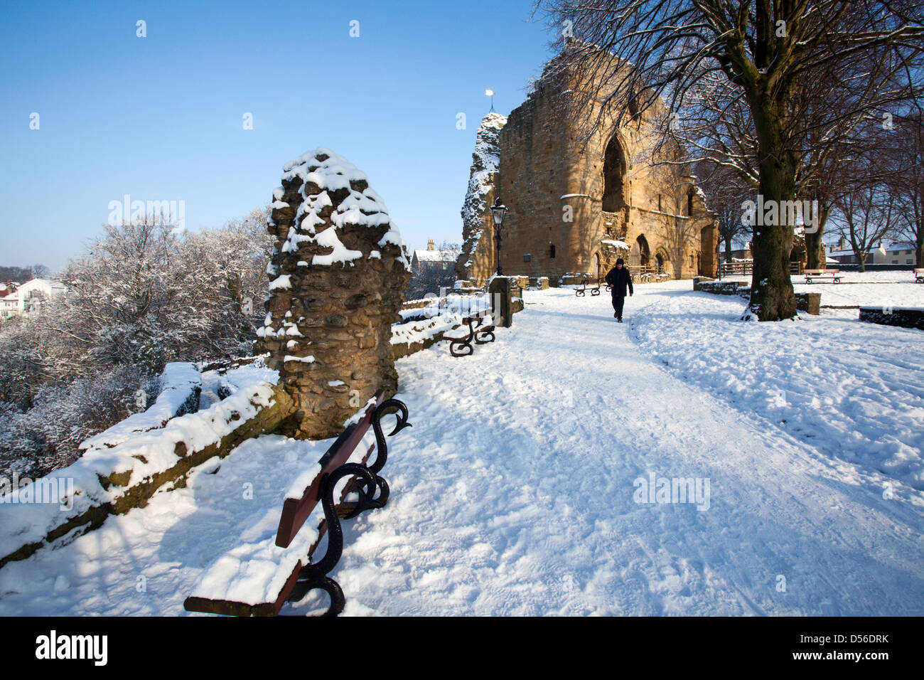 The Kings Tower at Knaresborough Castle in the Snow Knaresborough