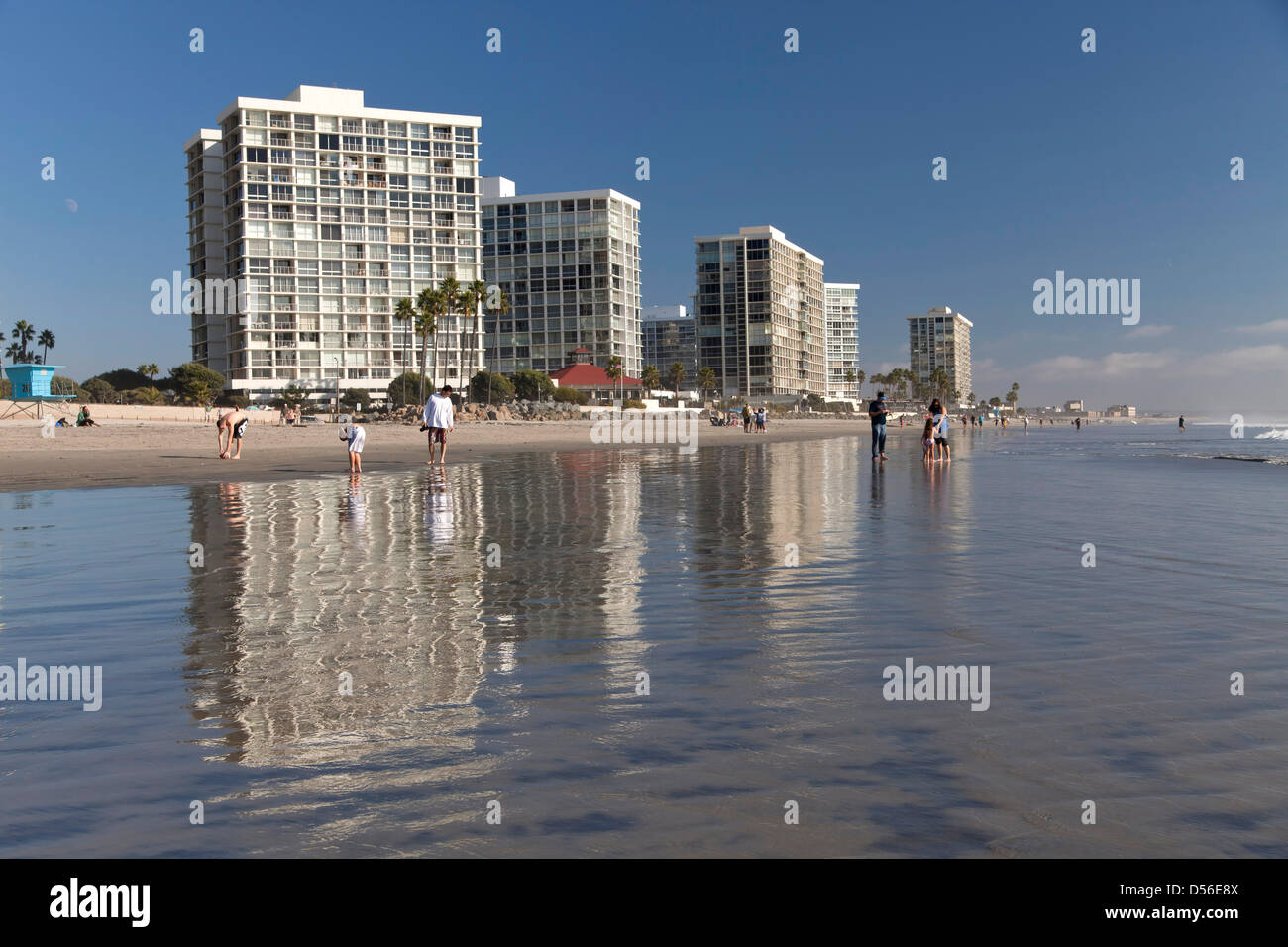 apartment buildings at the beach on Coronado Island, San Diego