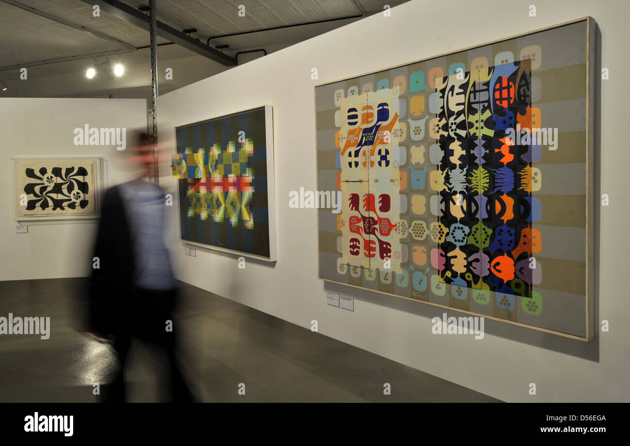 https www alamy com stock photo a visitor walks works by artist kurt kranz at the bauhaus indessau 54847530 html