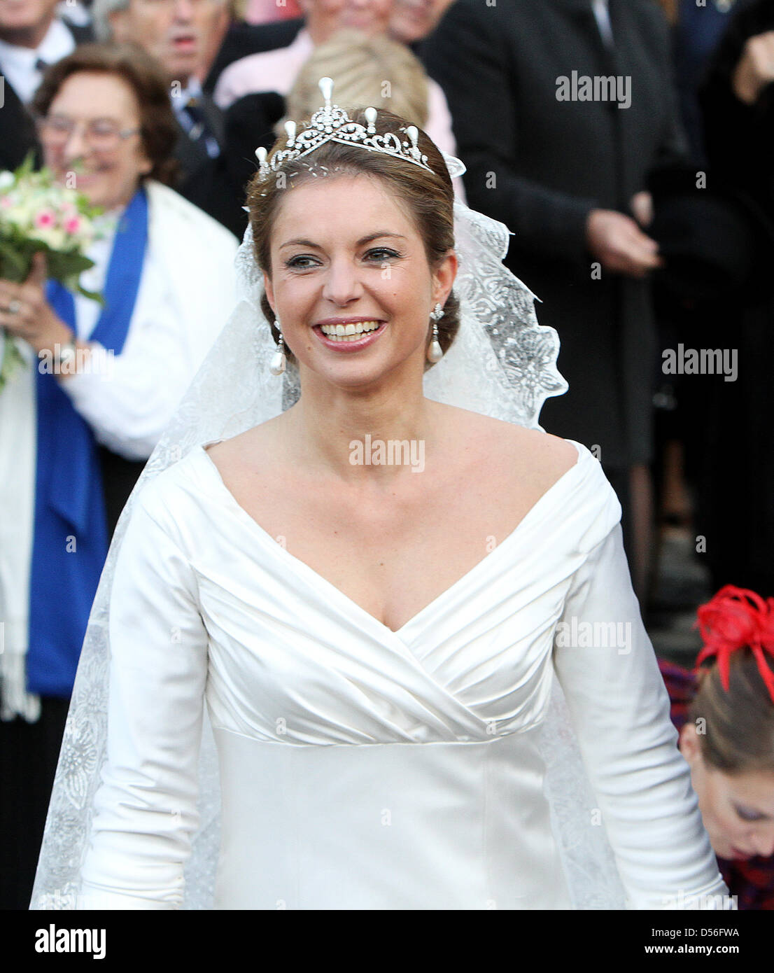 Annemarie Gualthérie van Weezel after her church wedding with Prince