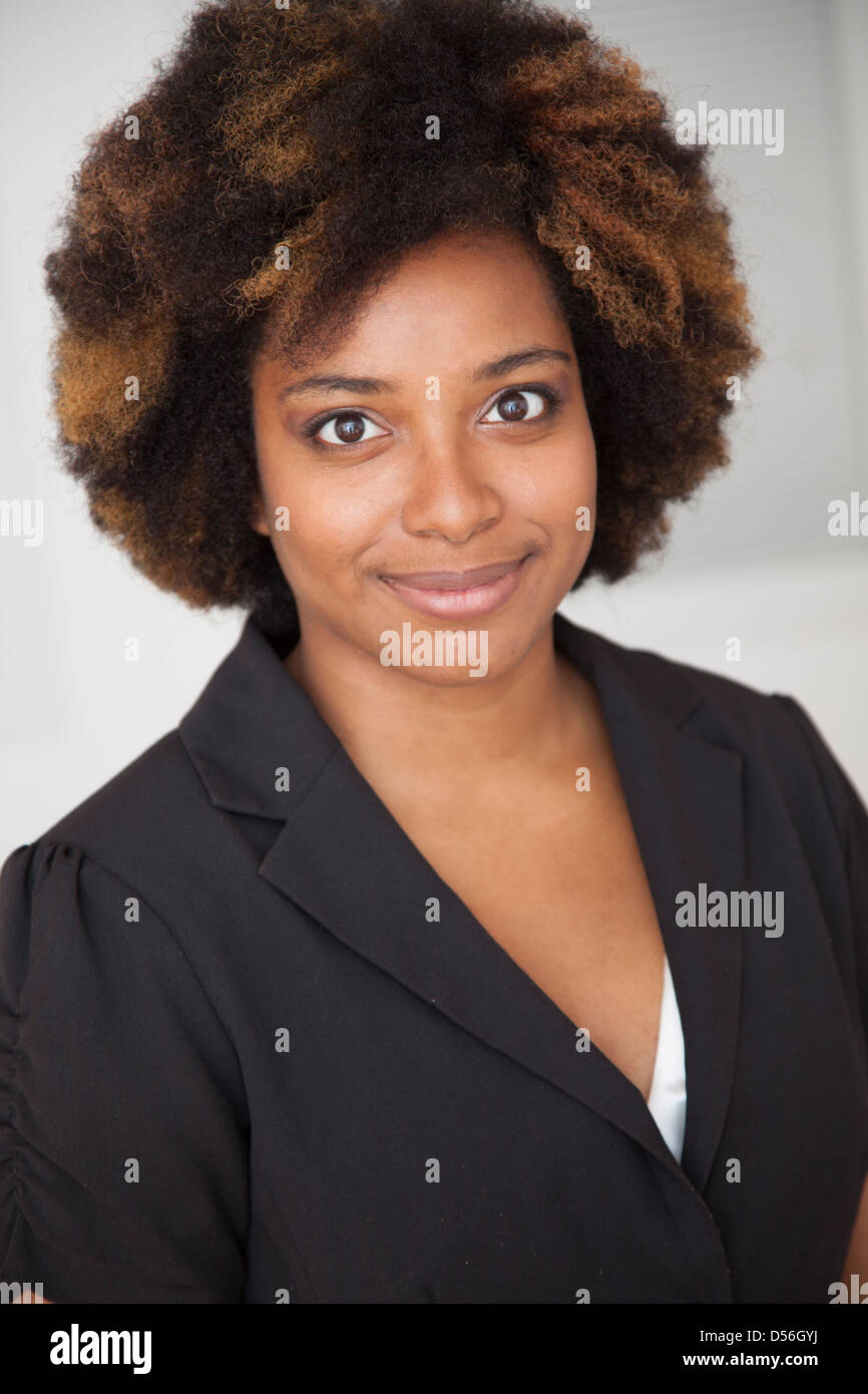 African American businesswoman smiling Stock Photo - Alamy