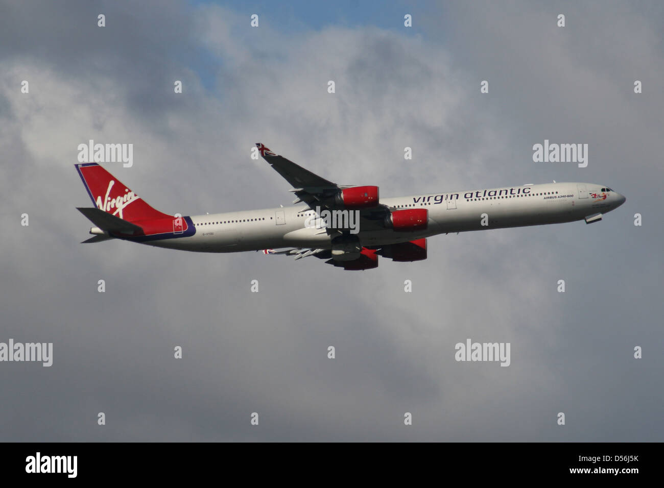VIRGIN ATLANTIC AIRBUS A340 600 Stock Photo