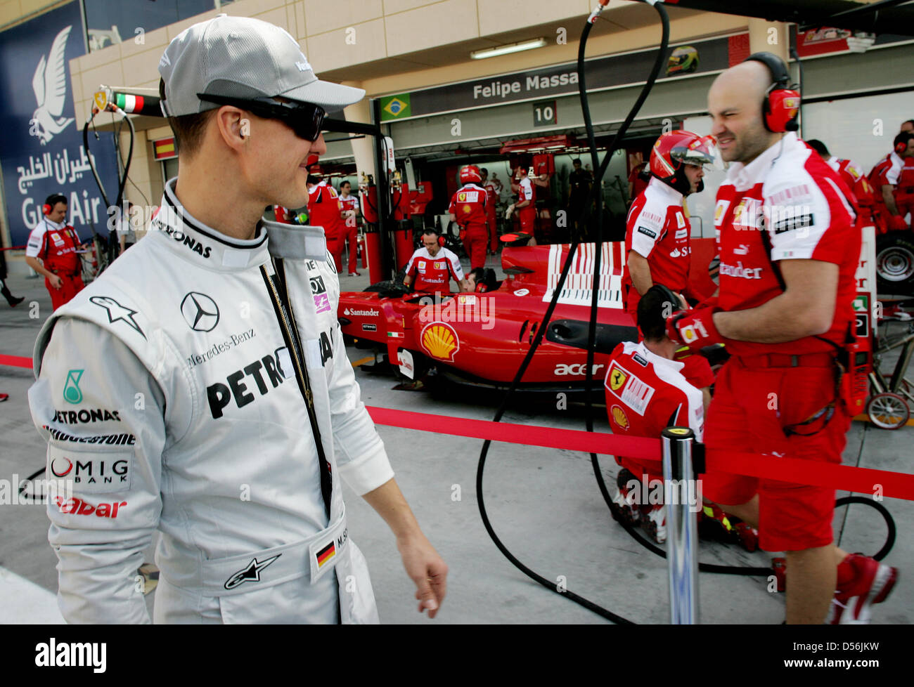 German Formula One Driver Michael Schumacher Of Mercedes Gp L Winks Stock Photo Alamy