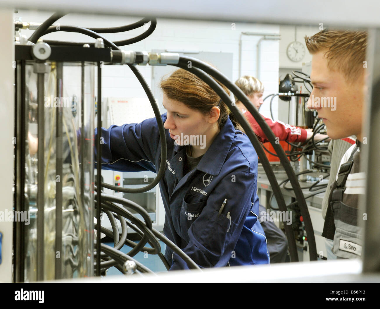 Apprentices for mechatronic pictured at education and technology centre of the chamber of