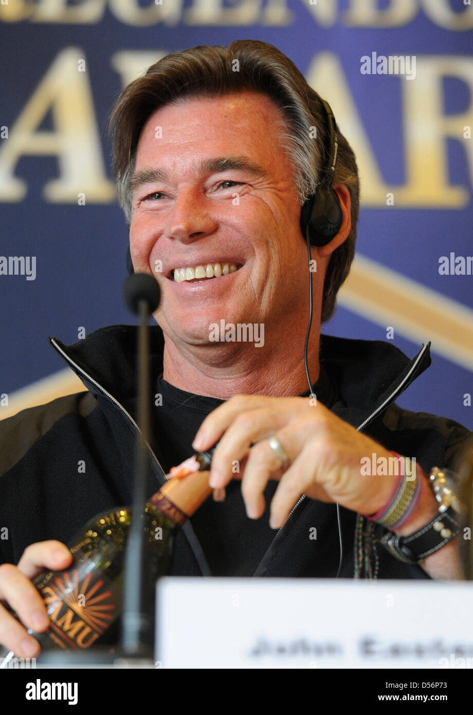 John Easterling, husband of English-born singer and actress Olivia Newton-John, pictured during a press conference in Karlsruhe, Germany, 18 March 2010. Newton-John will receive the honourary award Charity and Entertainment by Radio Regenbogen on 19 March. Photo: ULI DECK Stock Photo