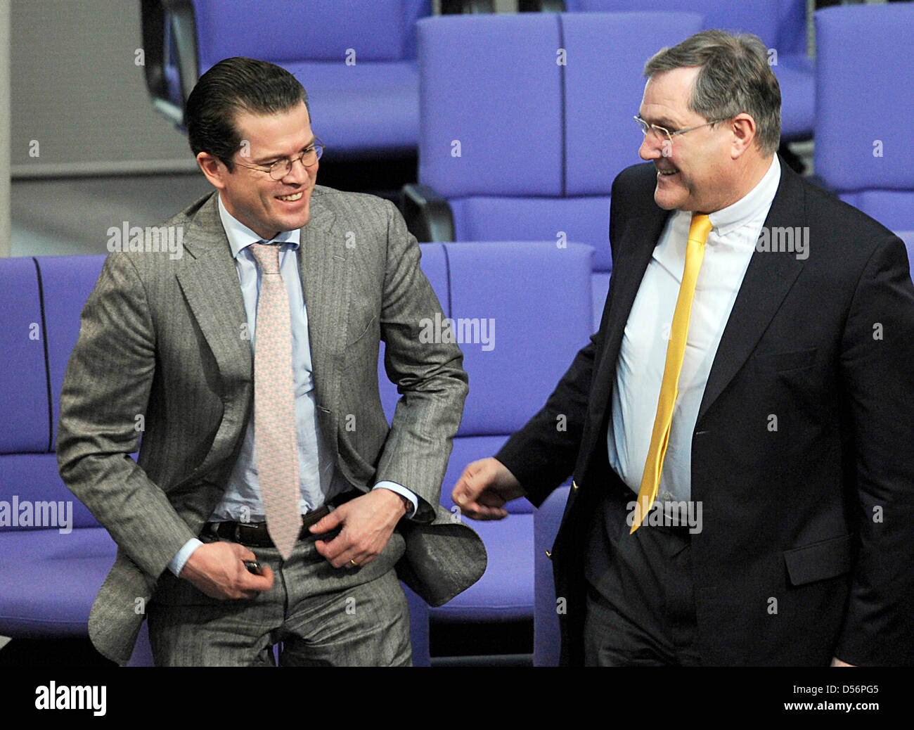 German Minister of Defence KarlTheodor zu Guttenberg (L) and his