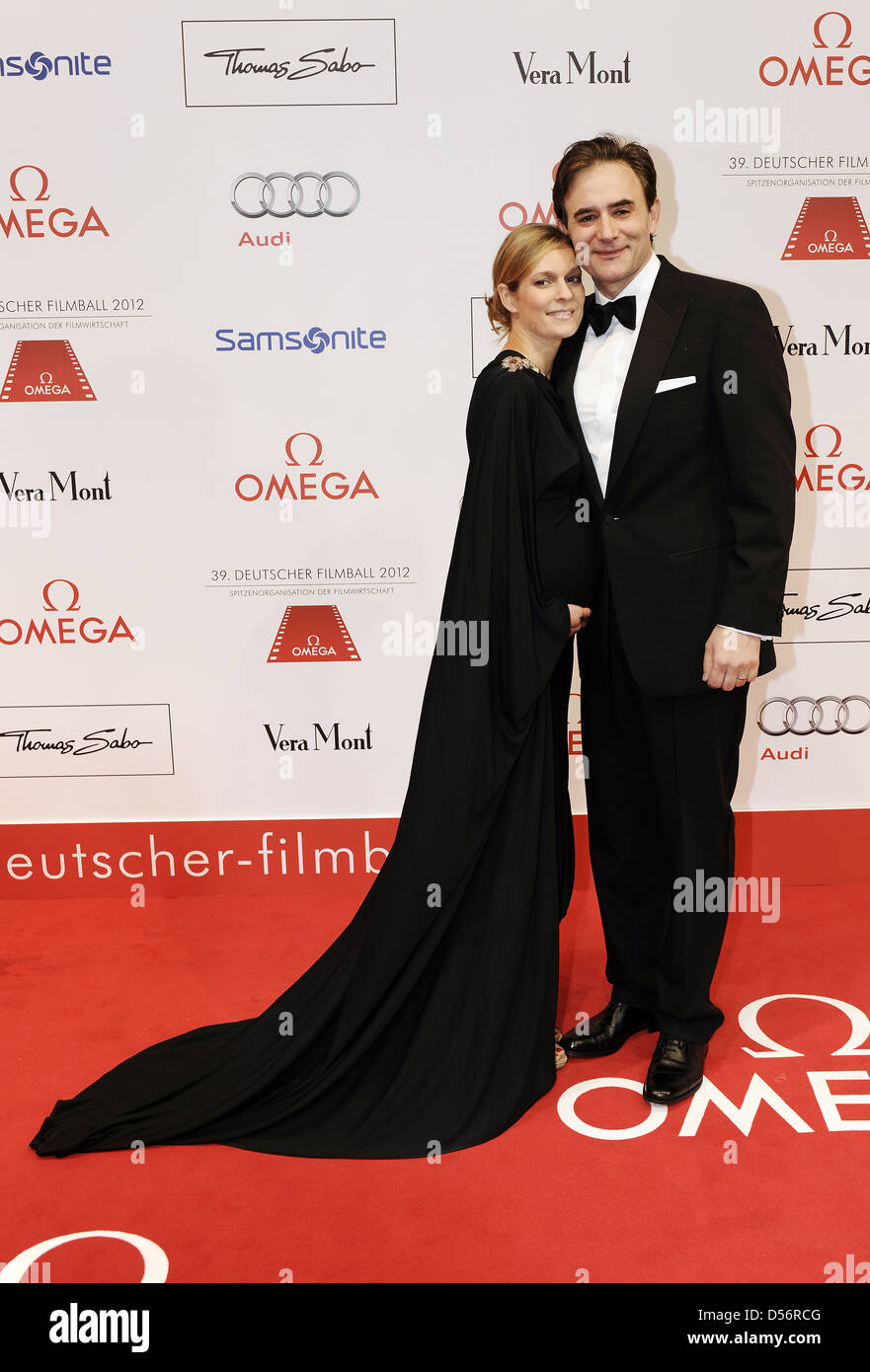 Lisa Martinek and Giulio Ricciarelli at 39th Deutscher Filmball at Hotel Bayerischer Hof. Munich, Germany - 21.01.2012 Stock Photo