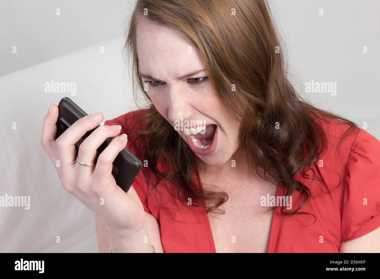 Woman Screaming At Phone