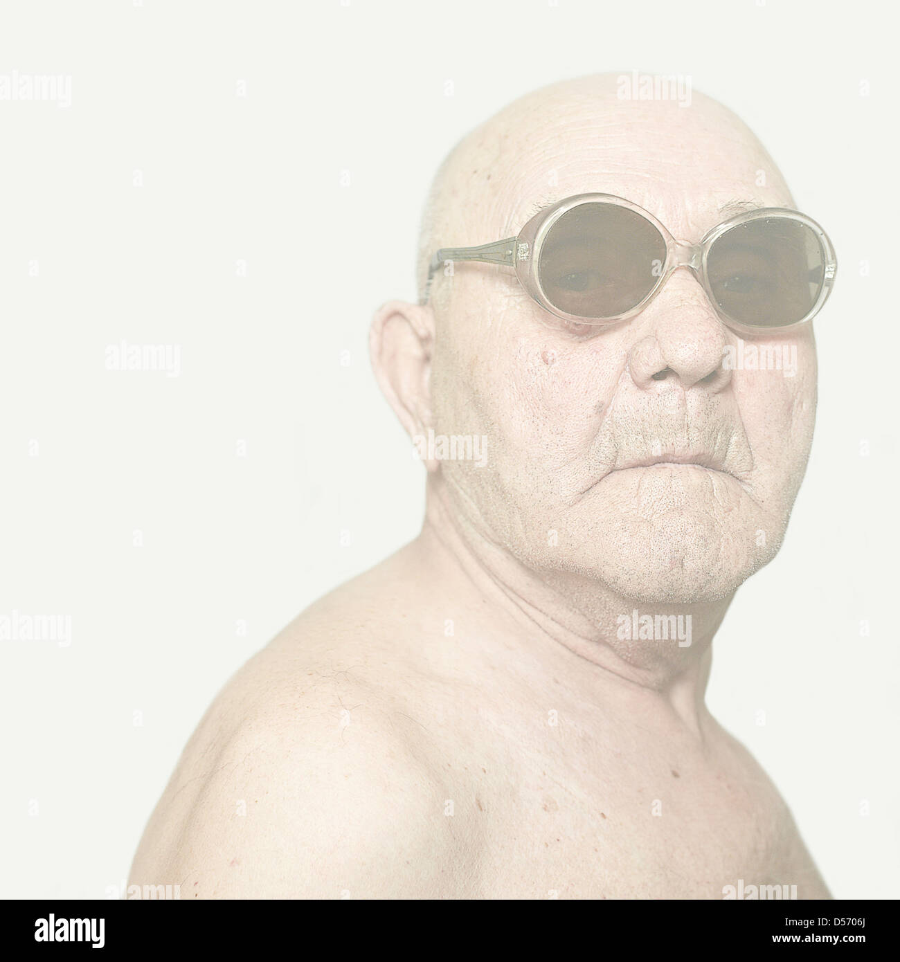 Older Caucasian man wearing sunglasses Stock Photo