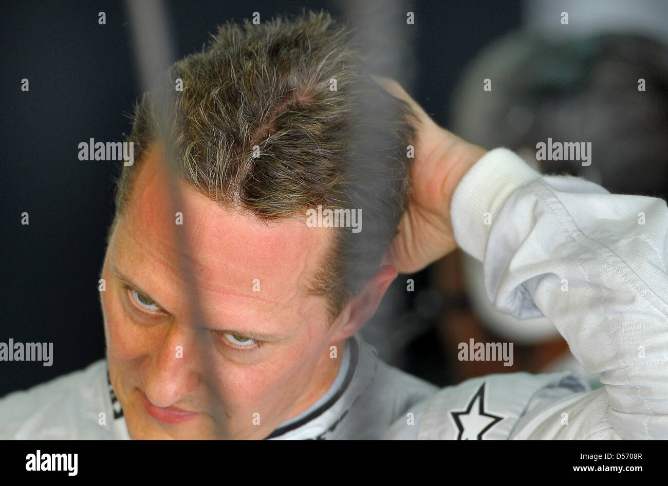 German driver Michael Schumacher of Mercedes GP during first practice