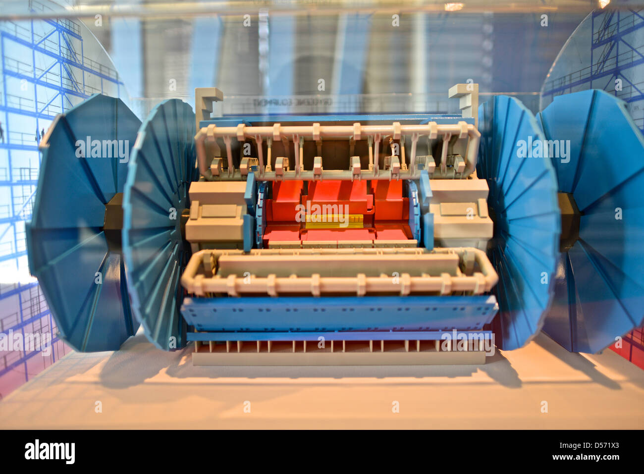 Miniature of the ATLAS Detector. CERN, the European Organization for Nuclear Research, is the biggest particle physics laborator Stock Photo
