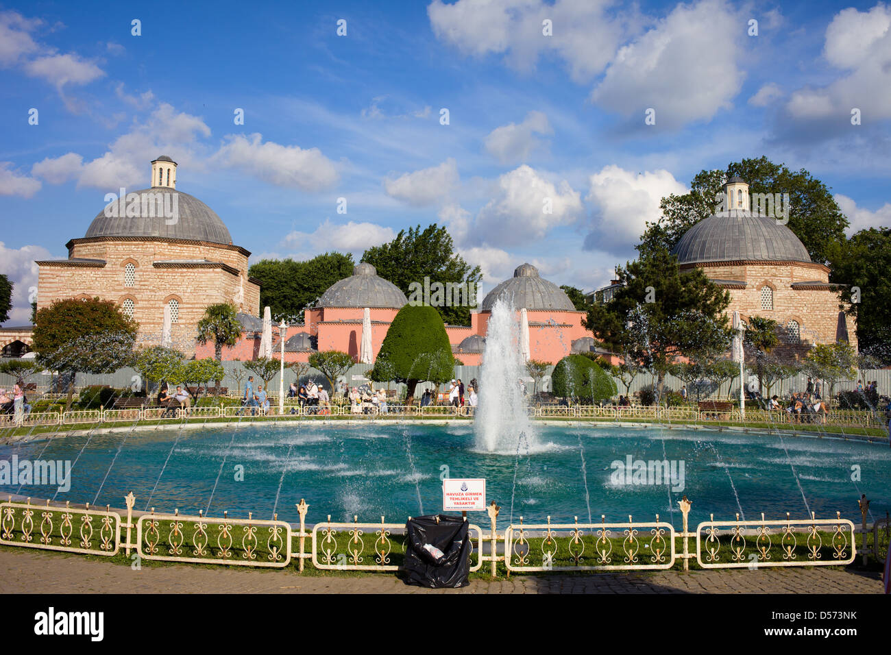 Fountain in Sultan Ahmet Park in Istanbul, Turkey, Sultanahmet district. Stock Photo