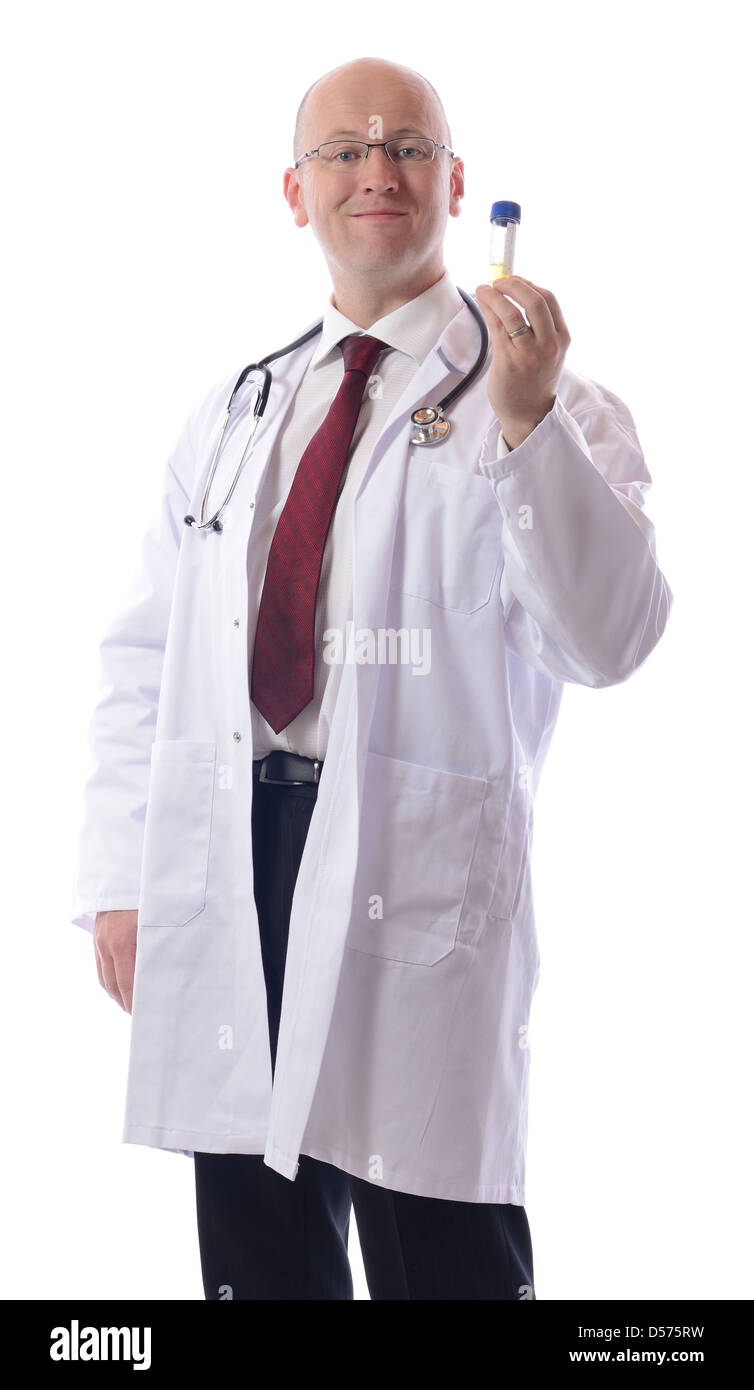 doctor with specimen sample isolated on white Stock Photo Alamy