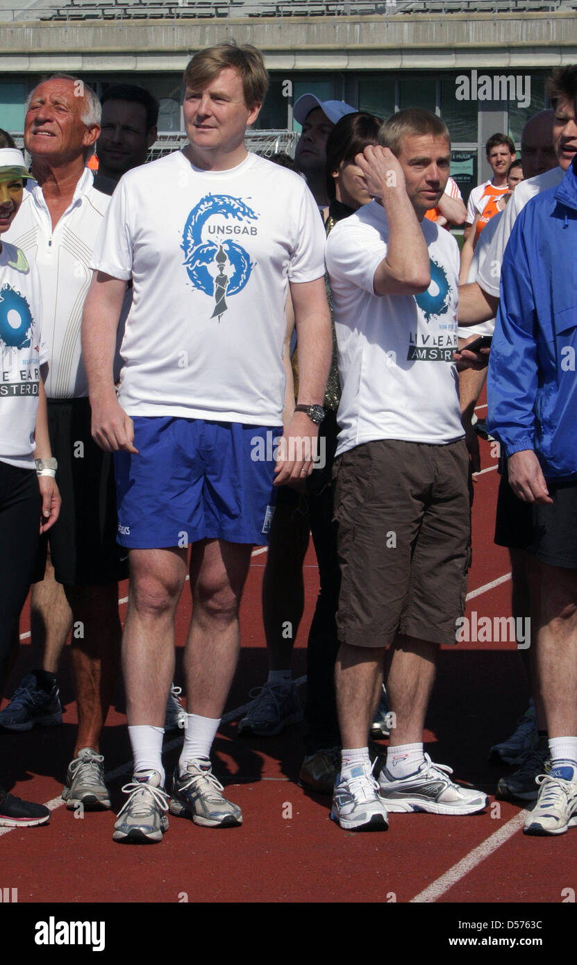 Crown Prince Willem-Alexander of the Netherlands participates in the Run  for Water event in Amsterdam, the Netherlands, 18 April 2010. The Crown  Prince ran six kilometres to draw attention to global water