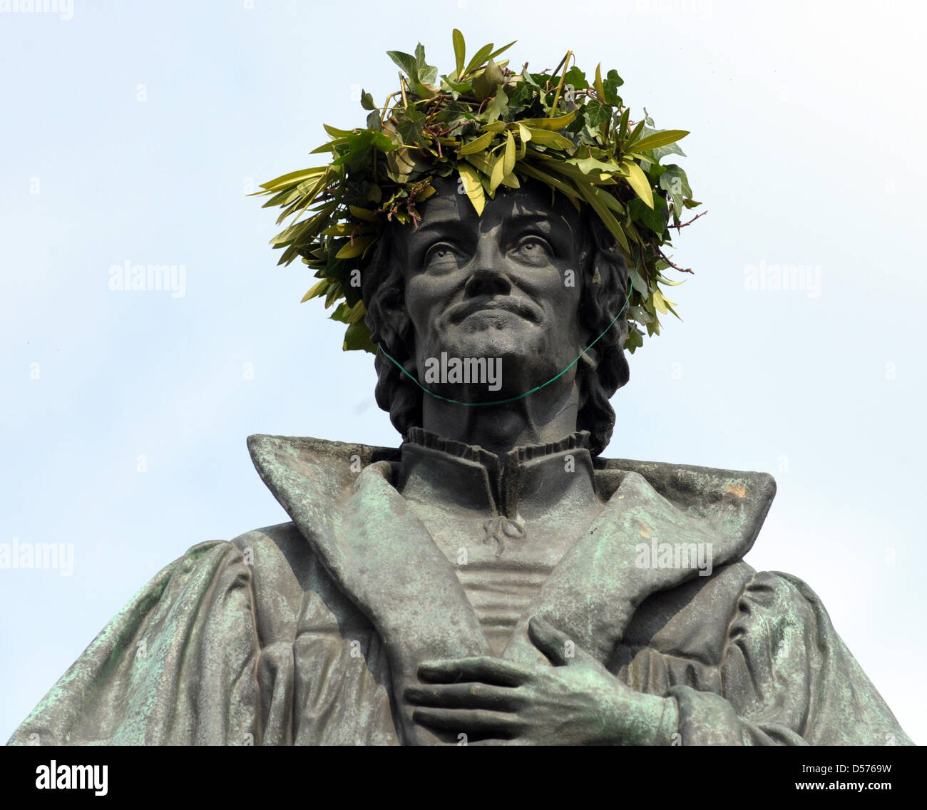 A statue of Philipp Melanchton in Wittenberg, Germany, 19 April 2010