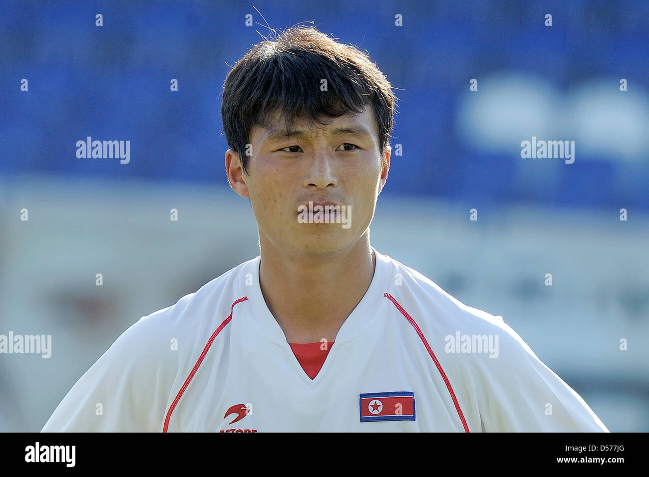 Korea DPR's Pak Nam Chol pictured prior to the friendly match South