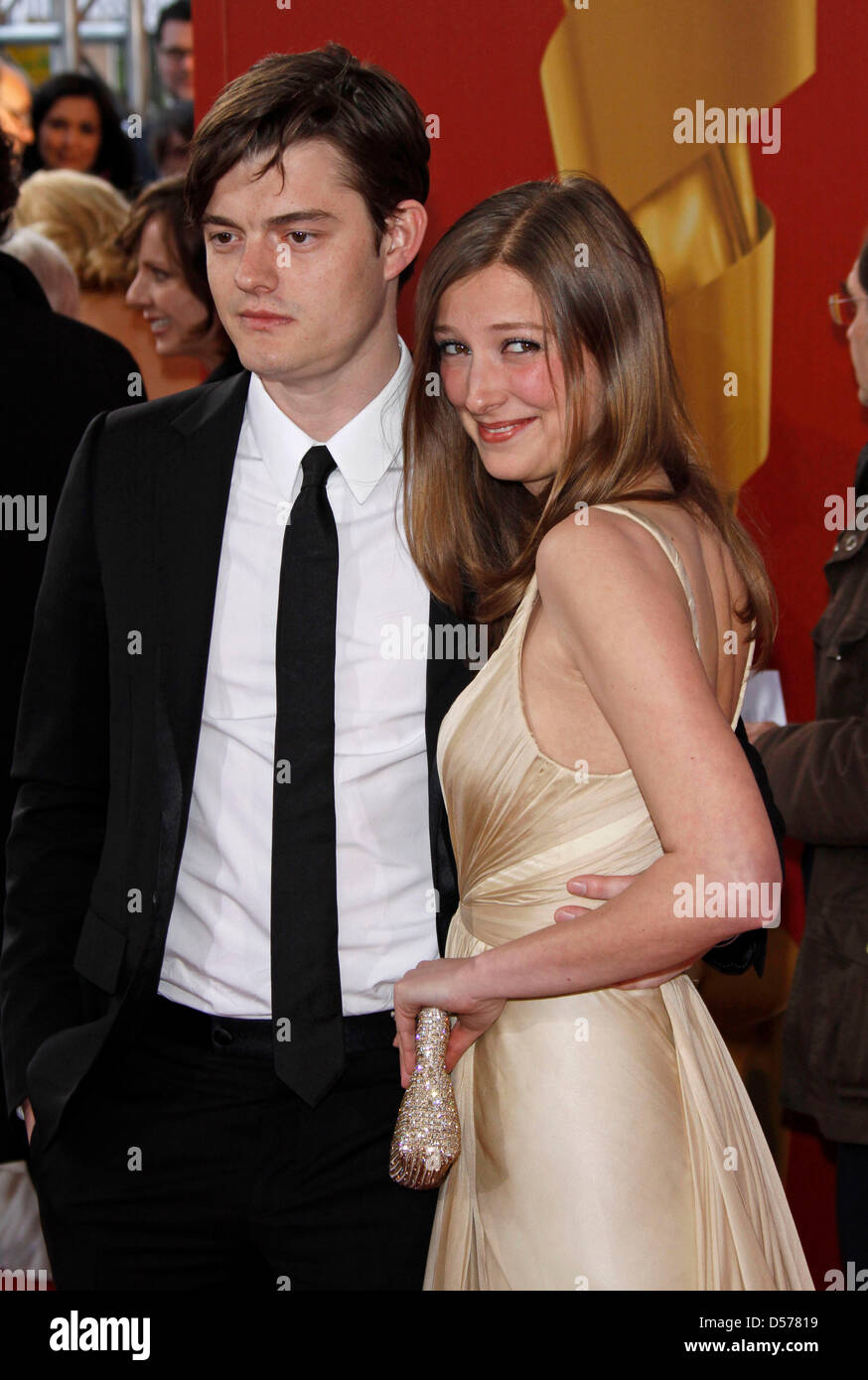 Actor couple Alexandra Maria Lara and Sam Riley arrive at the German Film Award Ceremony ''Lola'' at Friedrichspalast in Berlin, Germany, 23 April 2010. Winners were honoured in 16 different categories at the 60th anniversary of the German Film Awards. Photo: Hubert Boesl Stock Photo