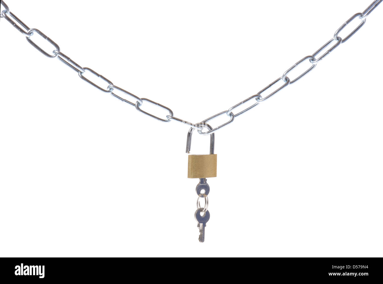 security chain and padlock on white background Stock Photo - Alamy