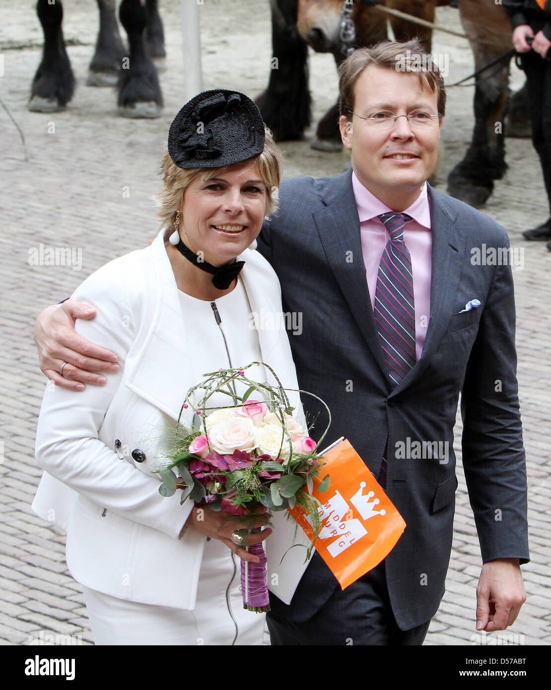 Prince Constantijn and Princess Laurentien of the Netherlands attend the Queensday (Koninginnedag) celebrations in Wemeldinge, The Netherlands, 30 April 2010. Photo: Patrick van Katwijk Stock Photo