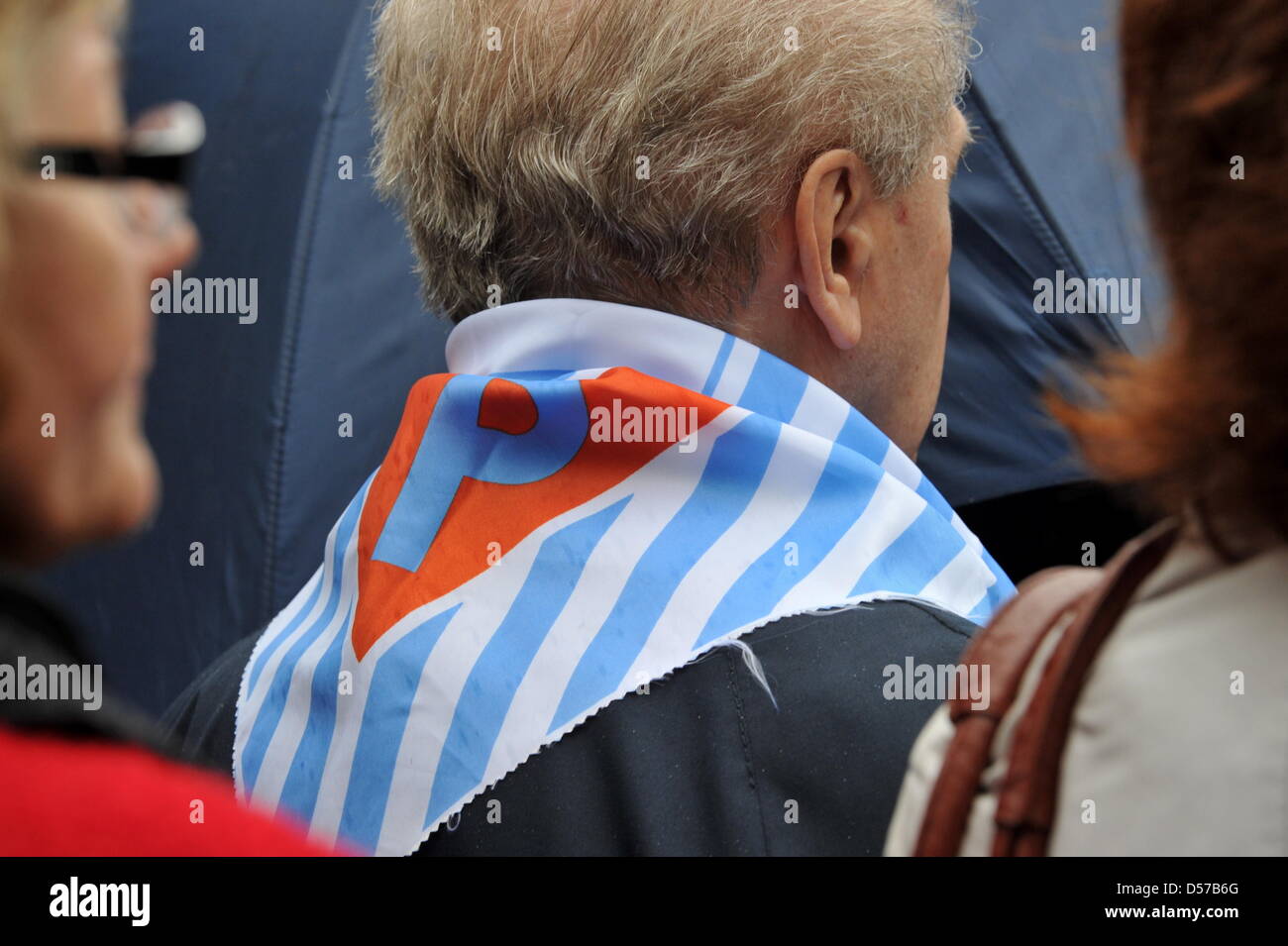 A survivor of the concentration camp during the memorial on the occaision of the 65th anniversary of the release of concentration camp in Dachau, Germany, 02 May 2010. Survivors of the concentration camp remember the release 65 years ago. Photo: FRANK LEONARDT Stock Photo