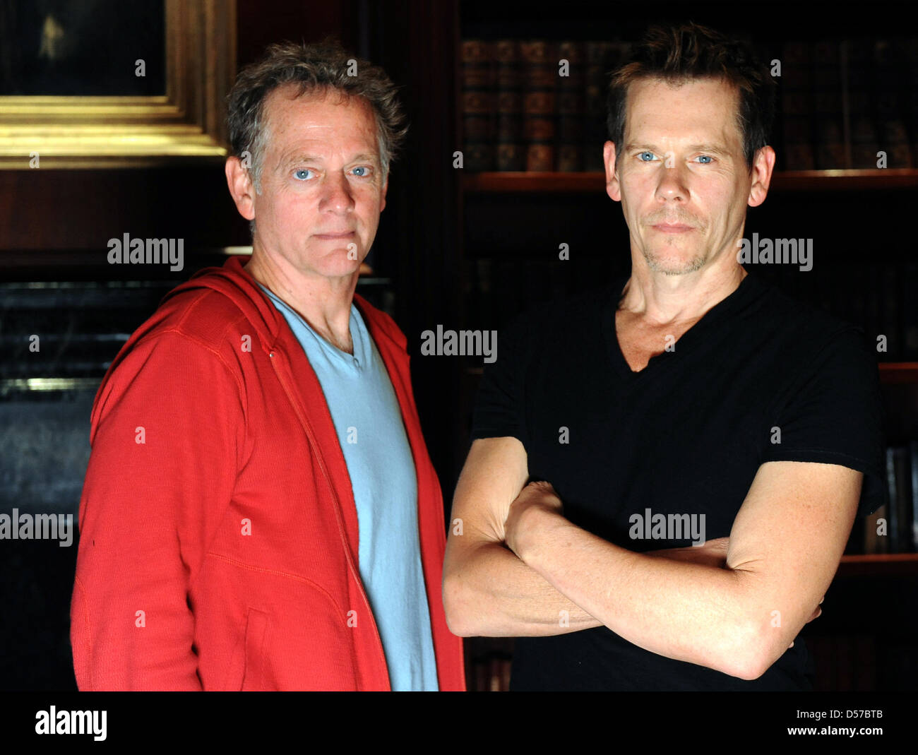US actor Kevin Bacon (R) and his brother Michael Bacon (L) pose for a