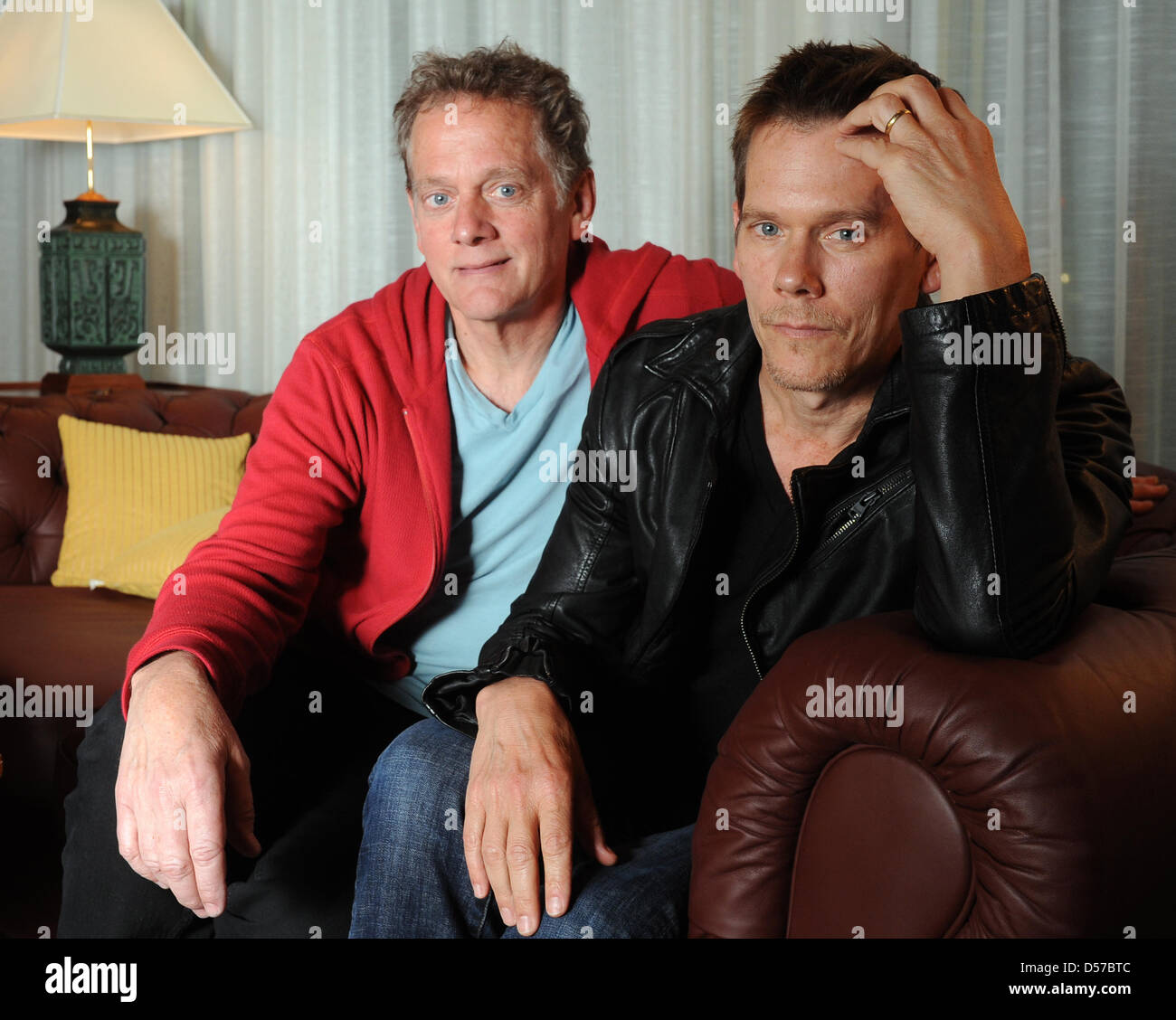 US actor Kevin Bacon (R) and his brother Michael Bacon (L) pose for a