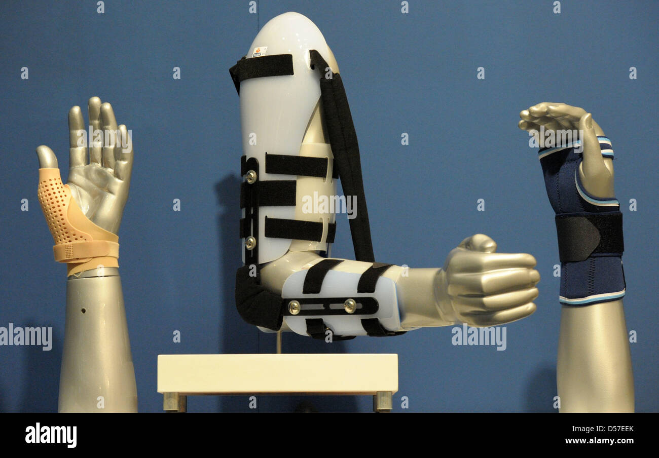 Arm and hand prostheses by Spanish company Orliman pictured at the
