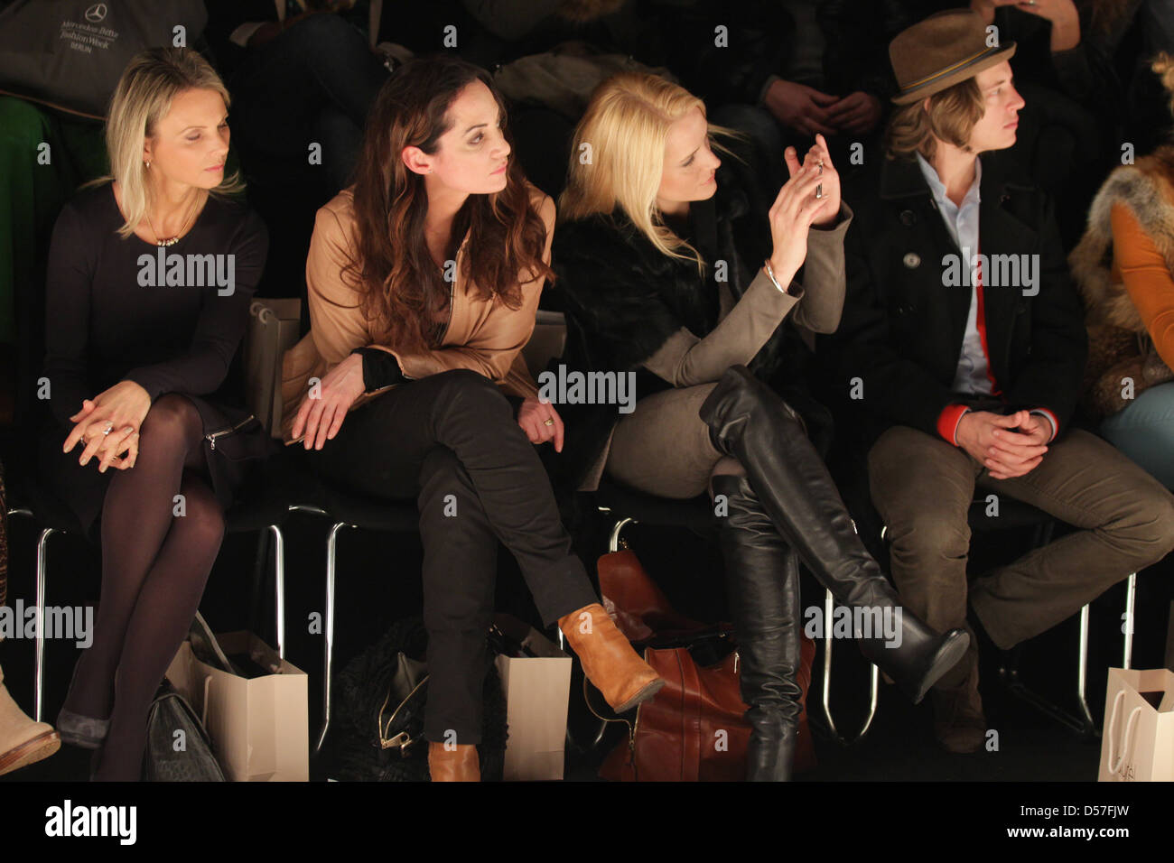 Natalie Woerner, Judith Rakers, Jean Sarkozy Mercedes-Benz Fashion Week Berlin Autumn/Winter 2012 - LAUREL - Arrivals/Front Row Stock Photo