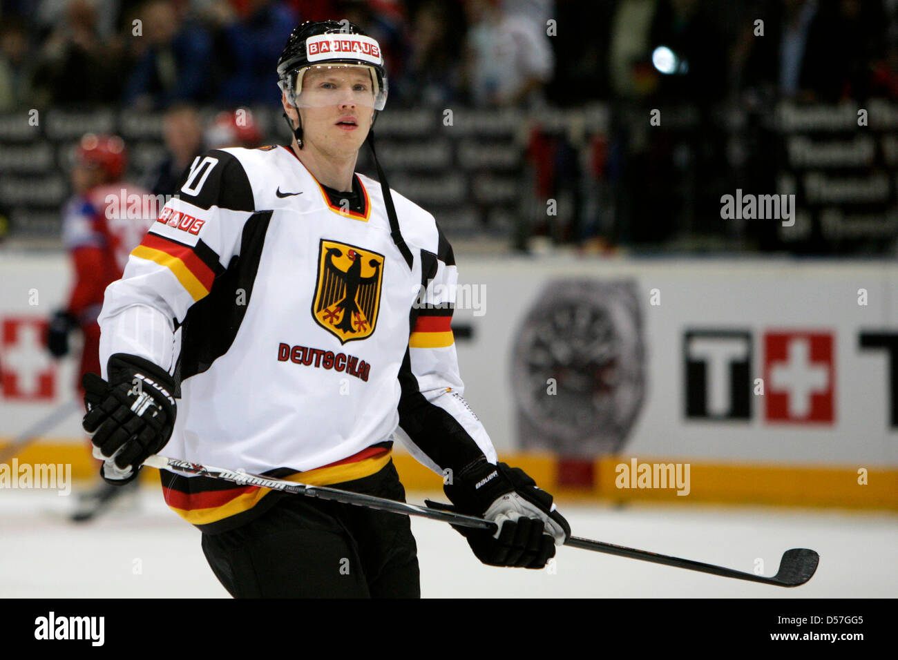 Germany's Christian Ehrhoff during 2010 IIHF World Championship's group E  match Russia vs Germany in Cologne, Germany, 15 May 2010. Photo: ROLF  VENNENBERND (EDITORIAL USE ONLY Stock Photo - Alamy