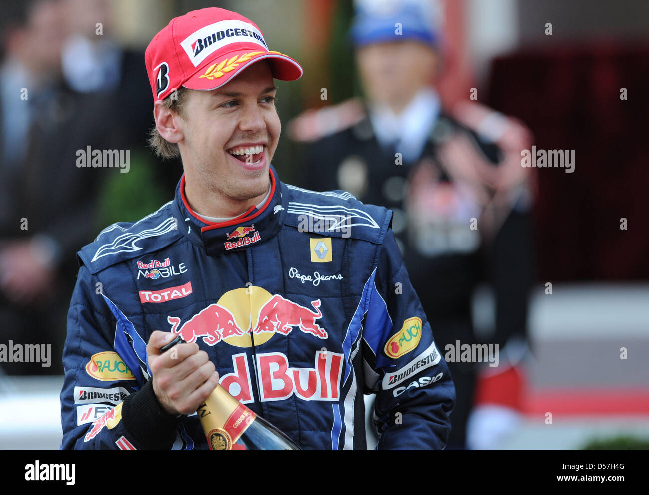 Seb Vettel 2010 German driver Sebastian Vettel of Red Bull Racing celebrates his second ...