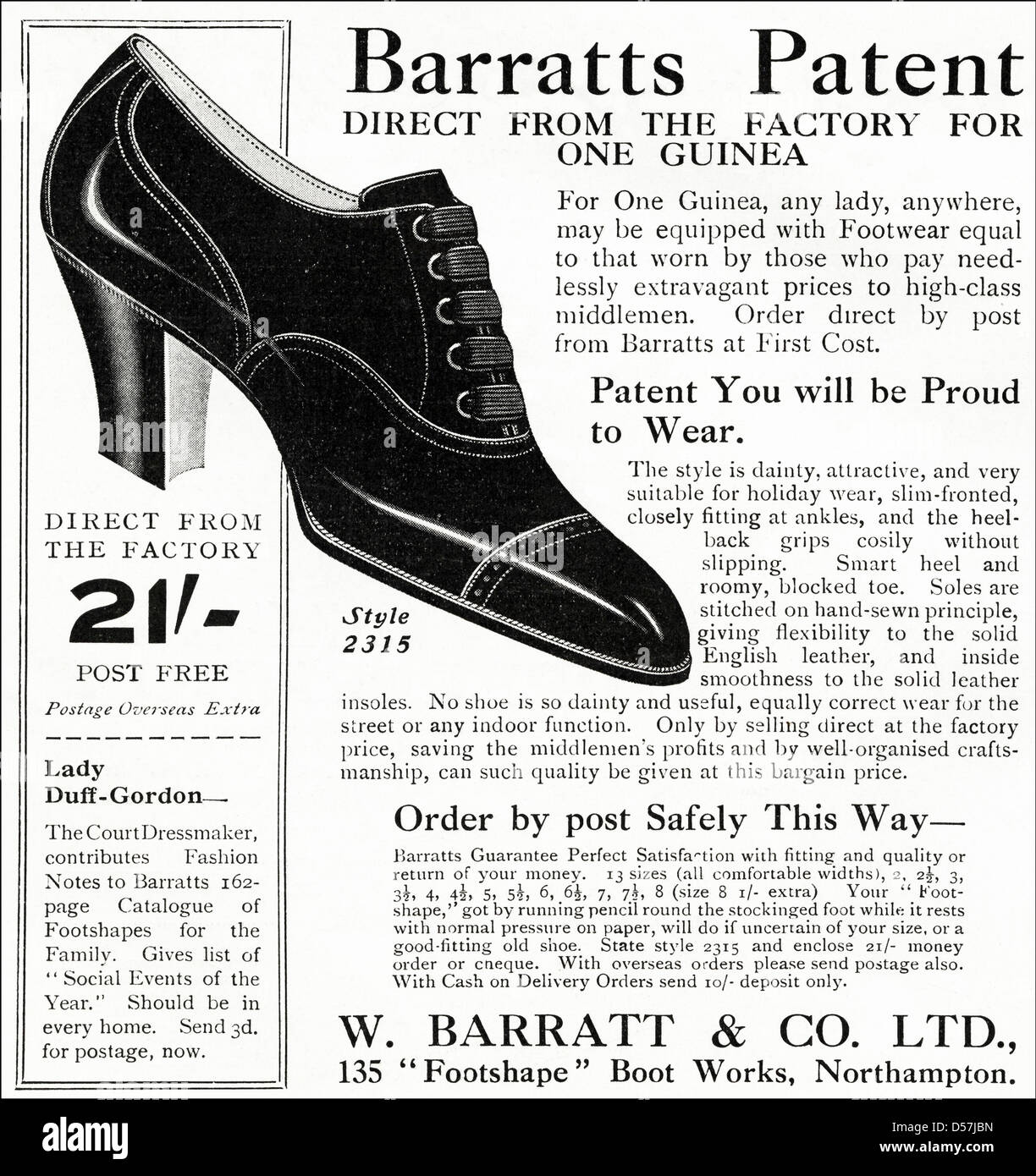 Advert for Barratts Patent shoes of Northampton Original 1920s era ...